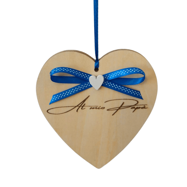 Biglietto di Auguri in Legno a Forma di Cuore, Messaggio per il Papà, Idea regalo festa del papà