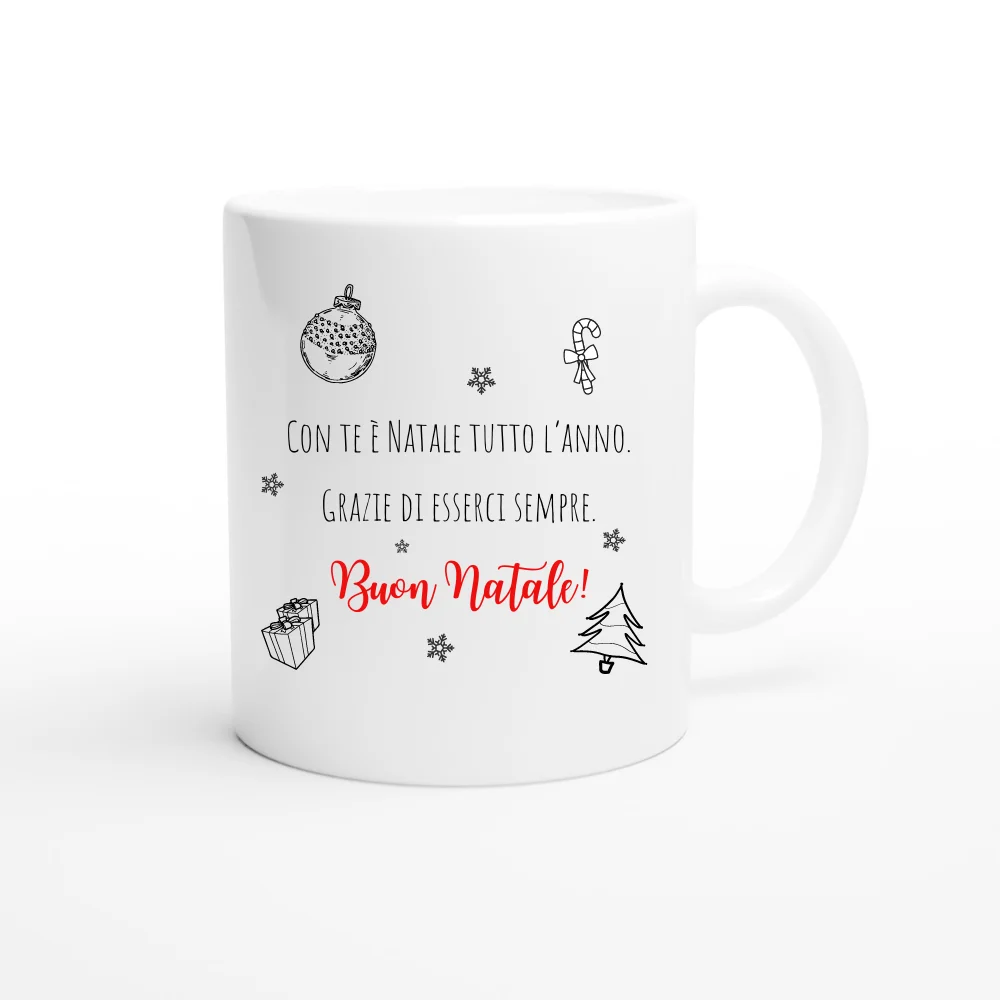 Tazza Mug Natalizia Personalizzata Con Nome – Ceramica 11 Oz, Regalo Di Natale Originale, Lavabile In Lavastoviglie