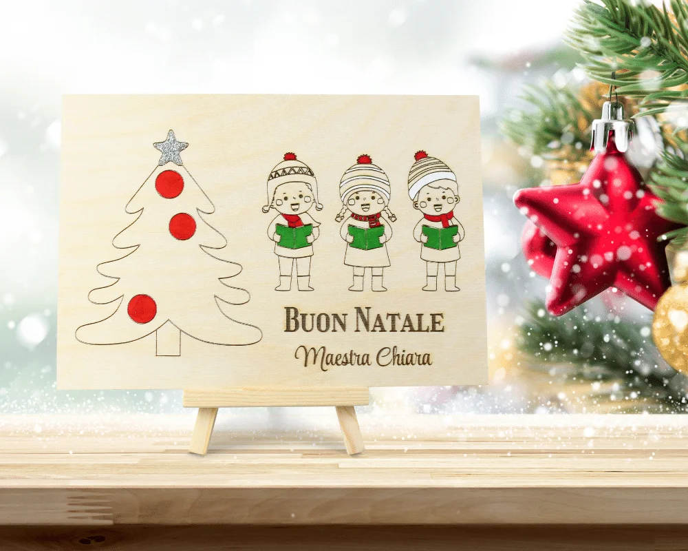 Targa in legno a forma di cuore con scritta Merry Christmas