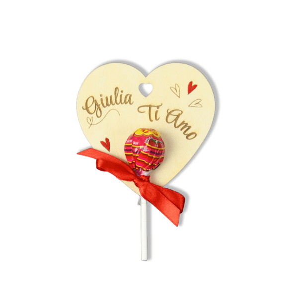 Lecca-lecca regalo di San Valentino per lui e per lei a forma di cuore