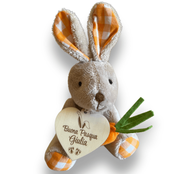 Coniglietto peluche personalizzato con nome - idea regalo Pasqua per lui e per lei