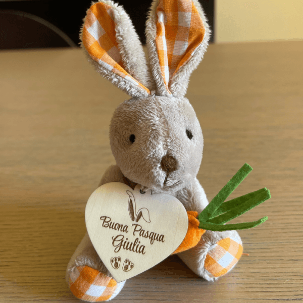 Coniglietto peluche personalizzato con nome - idea regalo Pasqua per lui e per lei