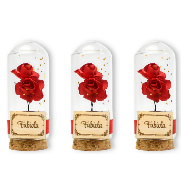 Bomboniera a cupola con rosa per gli ospiti, bomboniere di nozze, regali per feste personalizzate