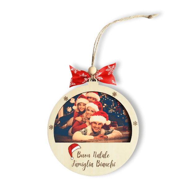 Pallina di Natale Personalizzata con Foto e Dedica, Decorazione Natalizia