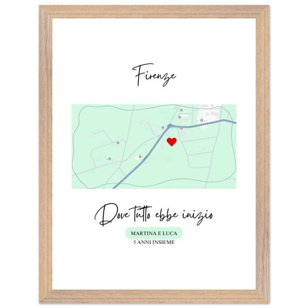 Stampa mappa citta personalizzata con dedica regalo San Valentino