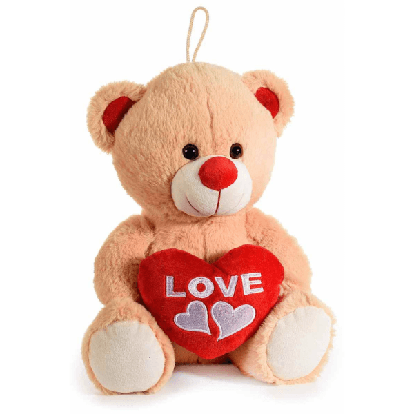 Orsetto peluche con cuore imbottito e scritta Love - Regalo San Valentino